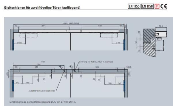 ECO Gleitschienenschließer- SET TS 41–EN 1-4 SR-EFR III